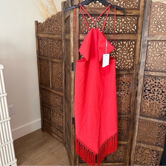 NWT Likely Aldina Midi Tasseled assymetrical Dress Size 4 reg $398 - Picture 5 of 9